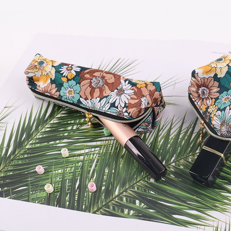 Korean Style Printed Portable Polyester Cosmetic Bag for Girls Makeup