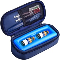 Portable Fashion Travel Insulin Refrigerator Bag Double Ice Bag Design with Thermometer Luxury Leather Medicine Bag