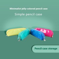 Large Capacity PU Mirror Simple Solid Color Pencil Case Elementary School Students New Stationery Box Cosmetic Bags Cas