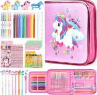 Unicorn Fruit Scented Markers Set 56 Pcs Art Supplies for Kids Arts and Crafts Coloring Set
