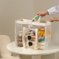 Large Capacity PVC Transparent Swimming Beach Bag Waterproof for Toiletry & Clothing Travel Case New Fashionable Open D