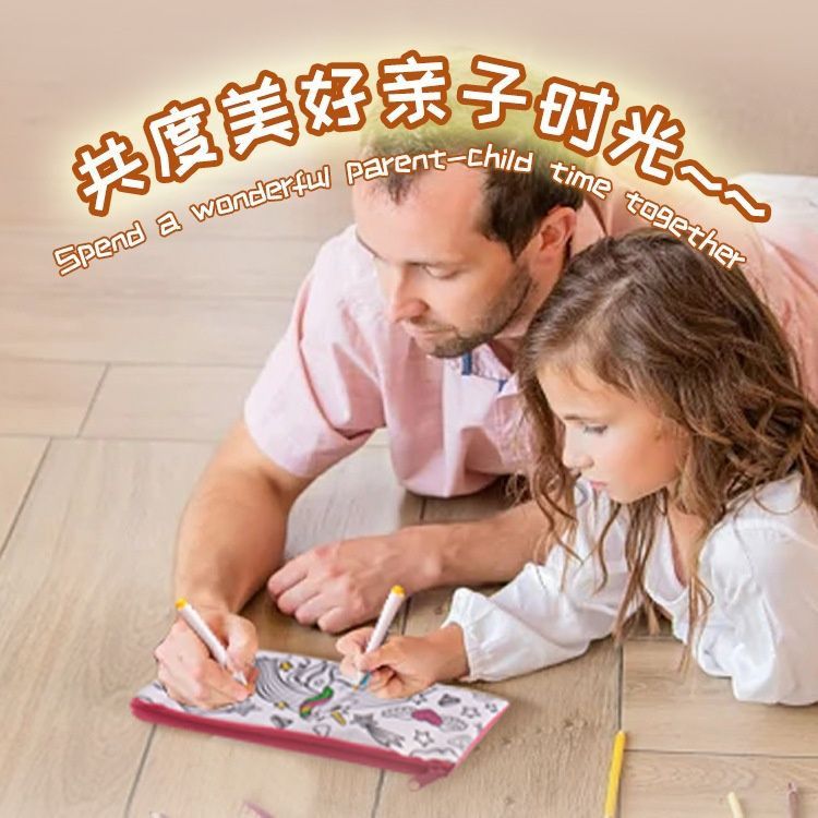 Hot Selling DIY Watercolor Coloring Bag for Kids Fashion Style Pencil Brush Bag Kidsrens New Cross-Border Backpack Stu