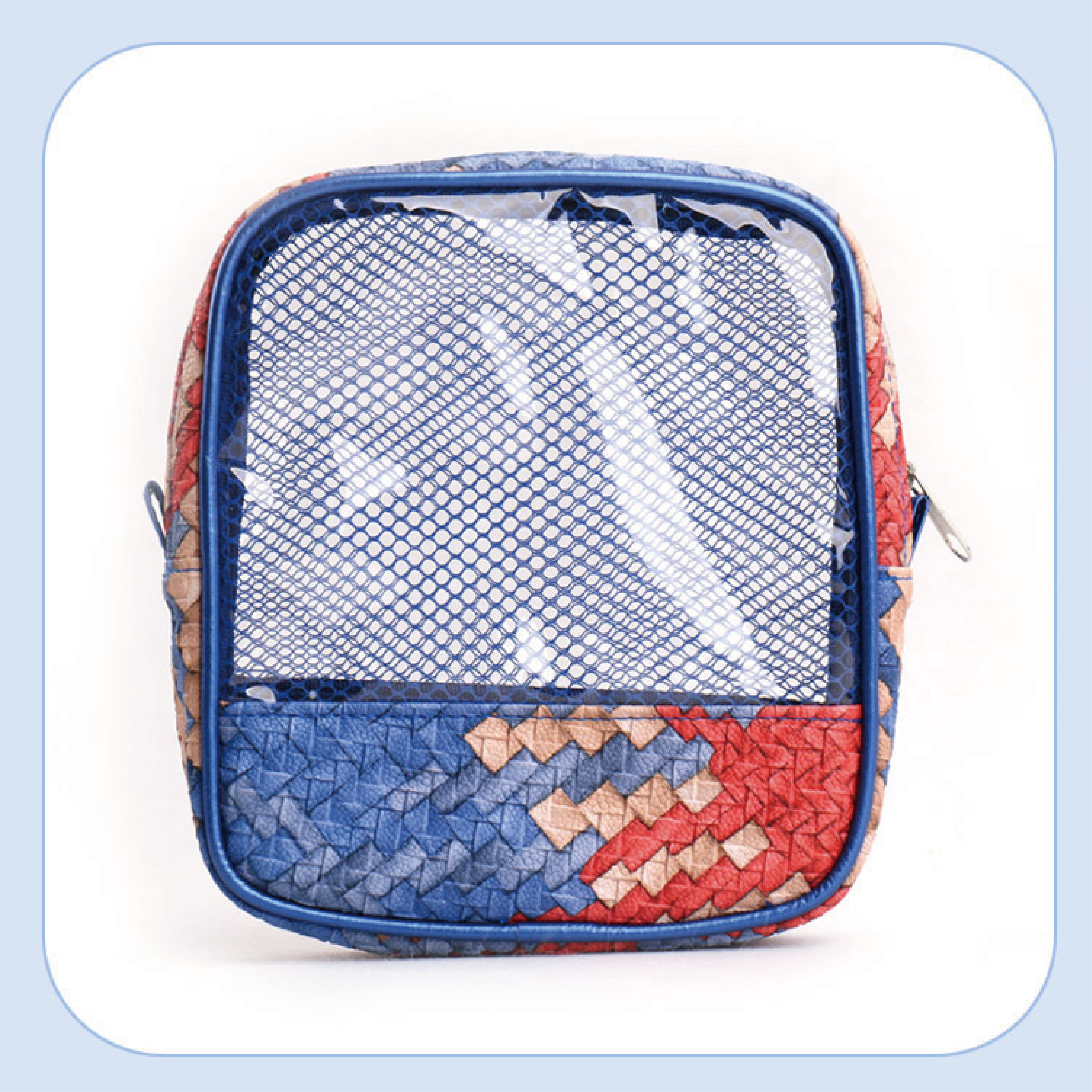 New Fashion Korean Style Womens Storage Bags Travel Cosmetic for Toiletry Bags with Open Geometric Woven Pattern