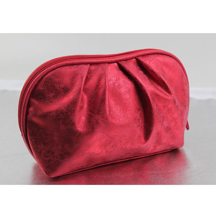 Korean Style Womens Travel Cosmetic Organizer Portable Makeup Bag with Zipper Closure PU Material for Toiletry Pouch