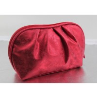 Korean Style Womens Travel Cosmetic Organizer Portable Makeup Bag with Zipper Closure PU Material for Toiletry Pouch