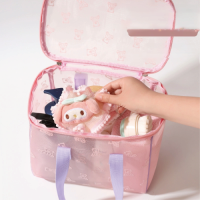 2025 High-End Portable Four-Piece Set Large Capacity Travel Cosmetic Mesh Storage for Women Fashionable Zipper for Toil