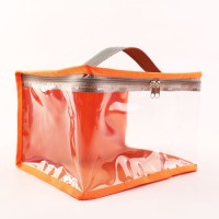 Durable Black PVC Mesh Makeup Bag Zipper Fashionable Letter Pattern Mini Cosmetic Bag Customizable Private Label Large