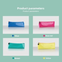 Large Capacity PU Mirror Simple Solid Color Pencil Case Elementary School Students New Stationery Box Wholesale Manufac
