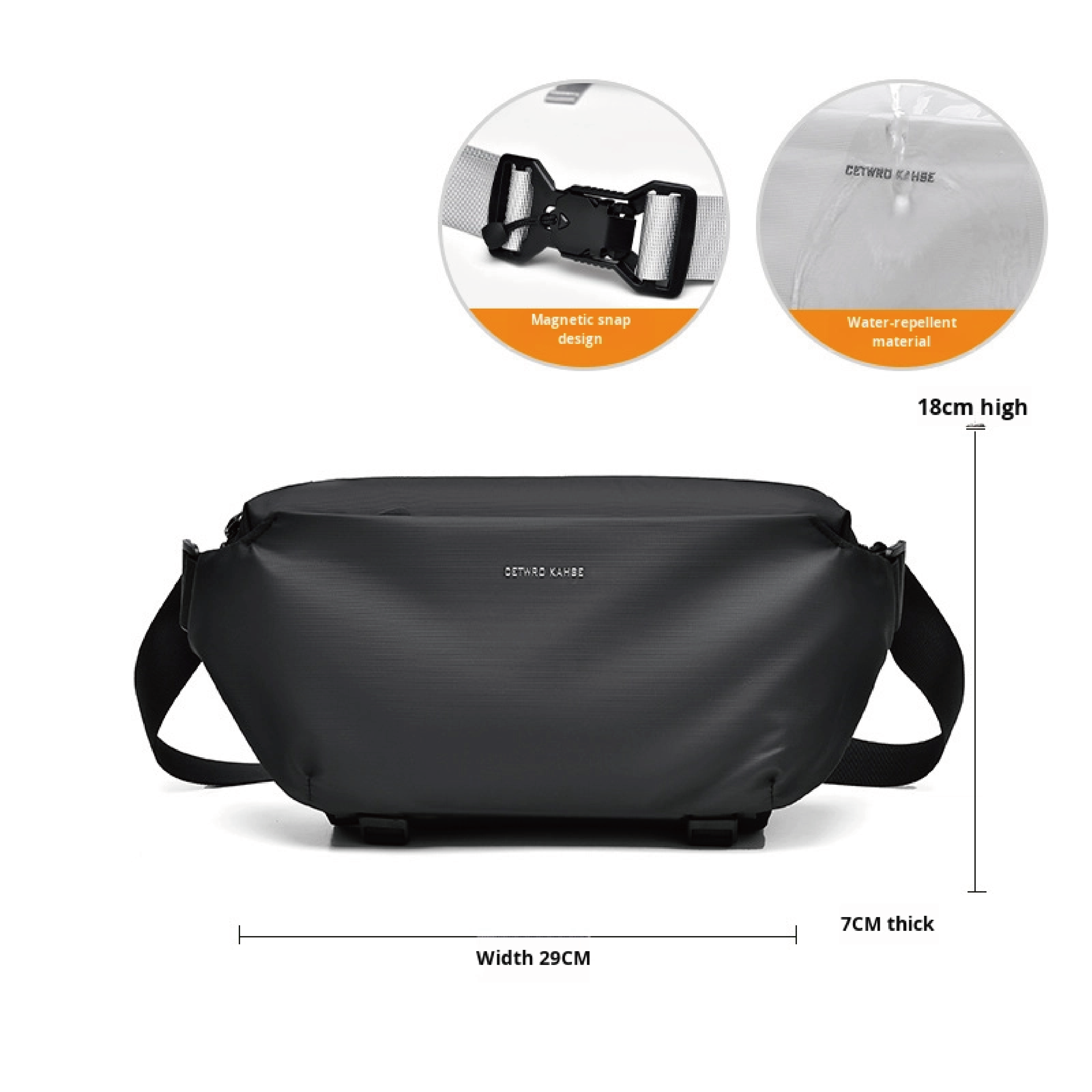 High-End Large Capacity Oxford Mens Outdoor Cycling Messenger Bag Portable Zipper Closure Workwear Travel Bag