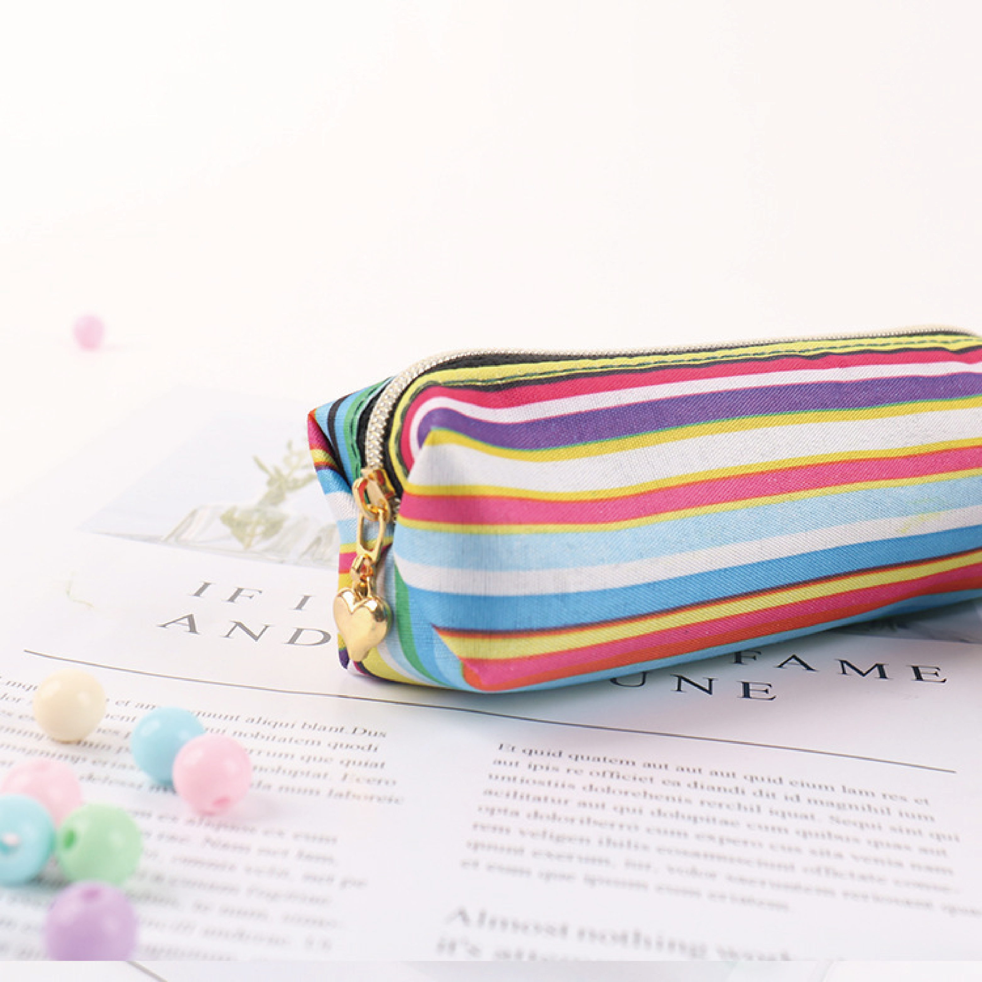 Korean Style Printed Portable Polyester Cosmetic Bag for Girls Makeup Classification Cosmetics Bag Zipper Manufactured