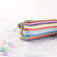 Korean Style Printed Portable Polyester Cosmetic Bag for Girls Makeup Classification Cosmetics Bag Zipper Manufactured