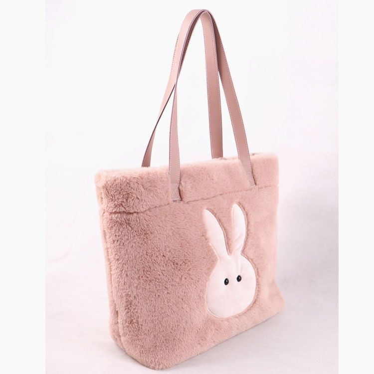 Korean Style Rabbit Fur Single Shoulder Plush Bag Backpack Womens Fashion Cosmetic Storage Bag Direct Factory Supply