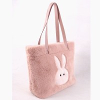 Korean Style Rabbit Fur Single Shoulder Plush Bag Backpack Womens Fashion Cosmetic Storage Bag Direct Factory Supply