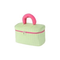 Large Capacity Portable Makeup Bag Eco-Friendly Fresh Style Color-Block Cosmetic Organizer Zipper High-Value Travel Toi