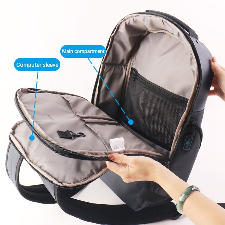 Custom 17 Inch Laptop Backpack Minimalist Design Waterproof Oxford Material USB Charger Shoe Compartment Travel-friendl