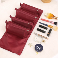 Detachable Four-In-One Cosmetics & for Toiletry Organizer Simple Folding Travel Bag with Zipper Closure Made Durable fo