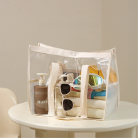 Large Capacity PVC Transparent Swimming Beach Bag Waterproof for Toiletry & Clothing Travel Case New Fashionable Open D