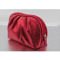 Korean Style Womens Travel Cosmetic Organizer Portable Makeup Bag with Zipper Closure PU Material for Toiletry Pouch