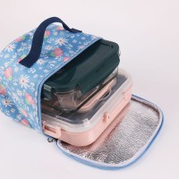 Large Capacity Striped Pattern Oxford Picnic Cooler Bag with Fashionable Waterproof Insulation Lunch Box and Ice Pack