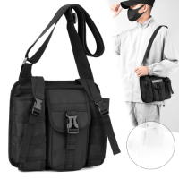 Mens Casual Waterproof Outdoor Polyester Crossbody Bag Fashionable Multi-Functional Travel Backpack Zipper Umbrella Wa