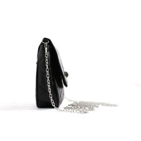 Womens Fashion Crossbody Bag Korean Western Style Small Square Lingge Chain Waterproof PU Material Manufactured Lock B
