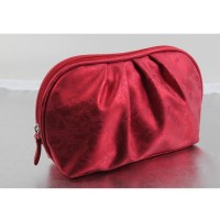 Korean Style Womens Travel Cosmetic Organizer Portable Makeup Bag with Zipper Closure PU Material for Toiletry Pouch