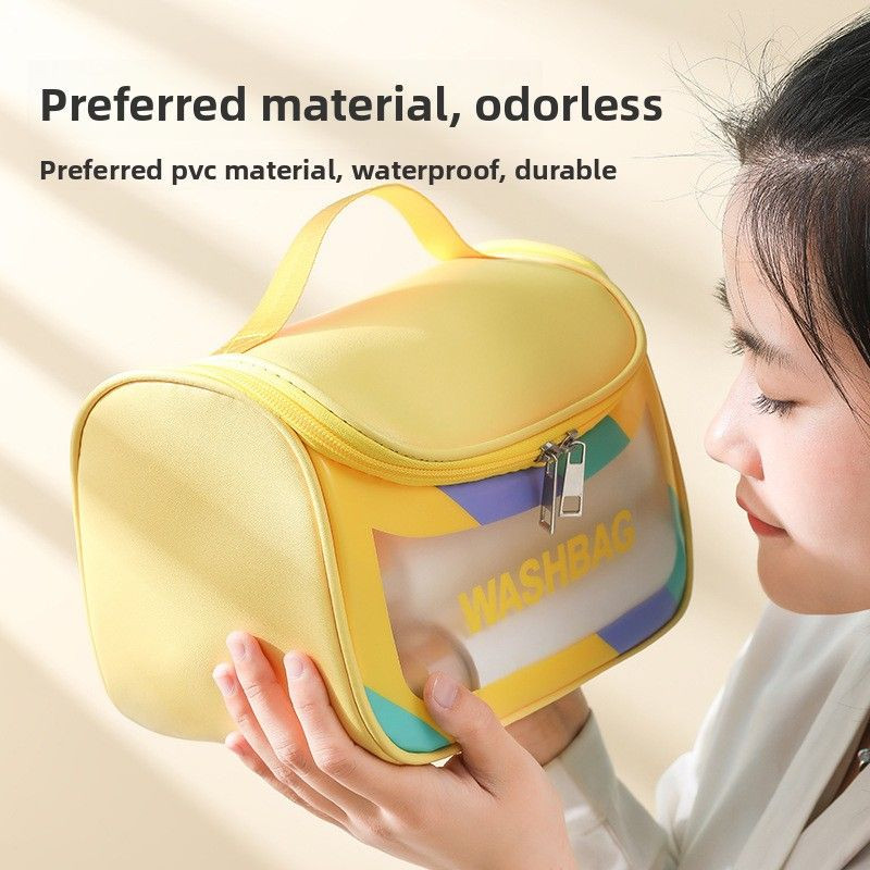 Portable Handheld Large Capacity Travel Organizer Fashionable Waterproof Zipper Cosmetic Bag Makeup Toiletries for Beac