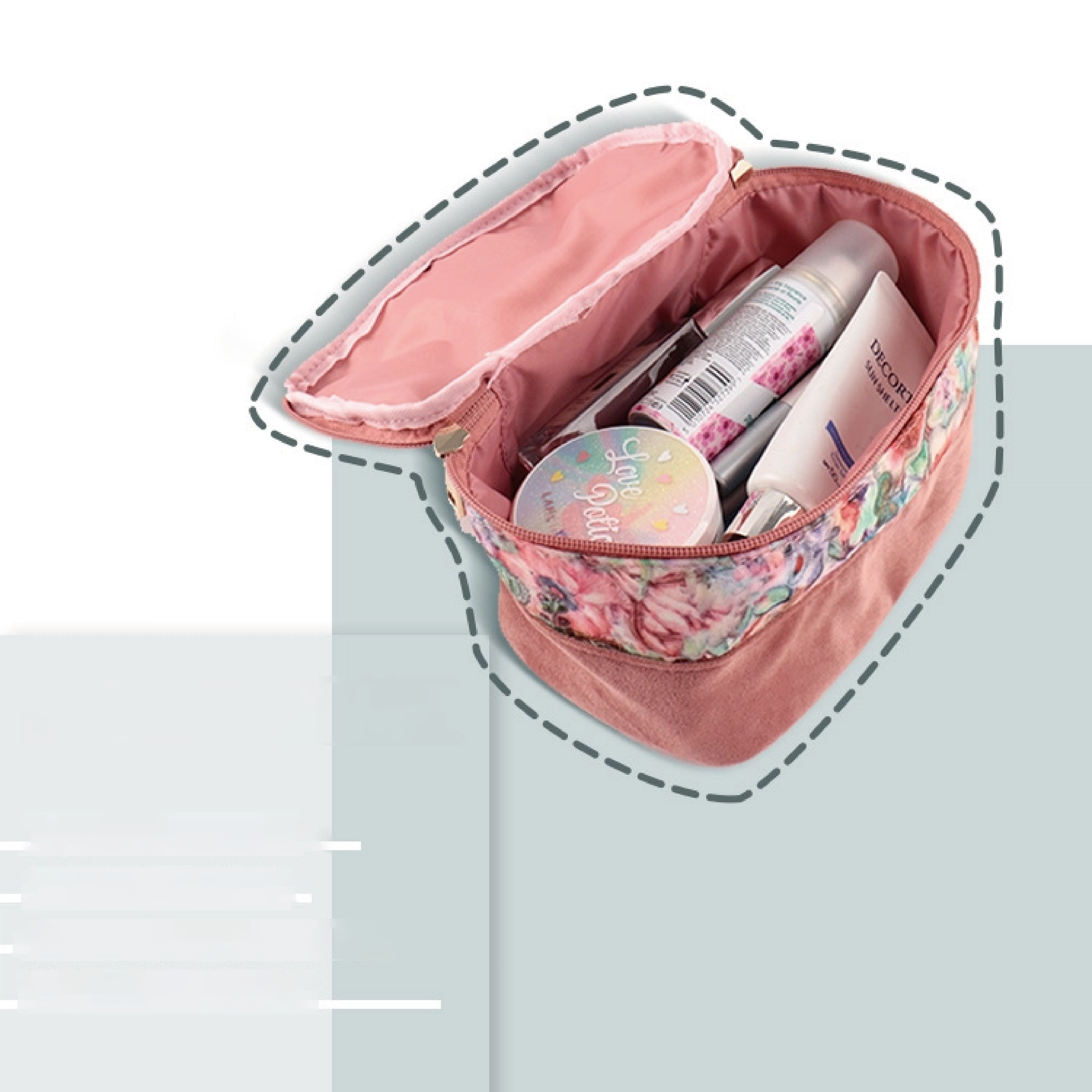 Portable Storage Bag for Travel Makeup Bag - with Zipper and Made of Polyester Material  Airlines Inflight Wash Bag