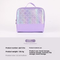Iridescent PVC makeup bag for travel, gym beach, or daily use with large capacity waterproof design and zipper closure