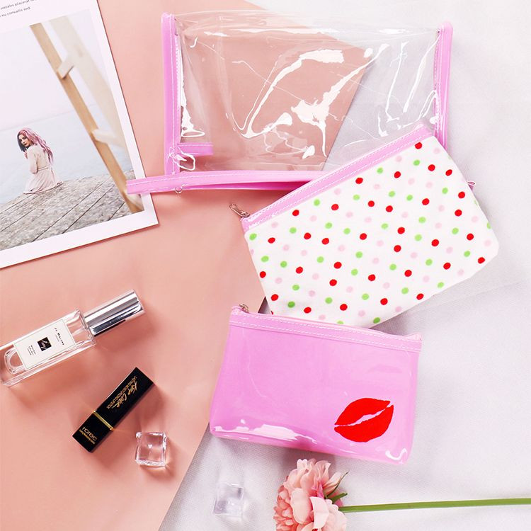 Large Capacity PVC Transparent Waterproof Cosmetic Bag Portable Multifunctional Zipper for Toiletry Shower Cosmetics Ba