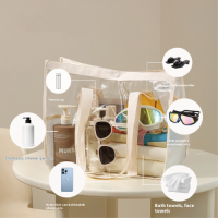 Large Capacity PVC Transparent Swimming Beach Bag Waterproof for Toiletry & Clothing Travel Case New Fashionable Open D