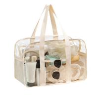 Large Capacity PVC Transparent Swimming Beach Bag Waterproof for Toiletry & Clothing Travel Case New Fashionable Open D