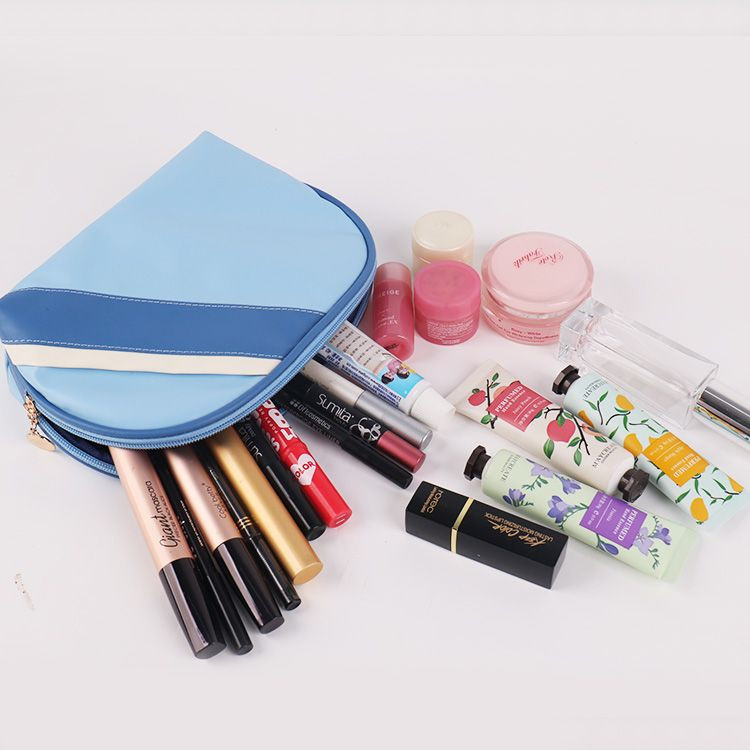 2025 High-End Waterproof PU Leather Makeup Pouch Clutch Shell New Exquisite Portable Storage Evening Cosmetic Bag Zippe