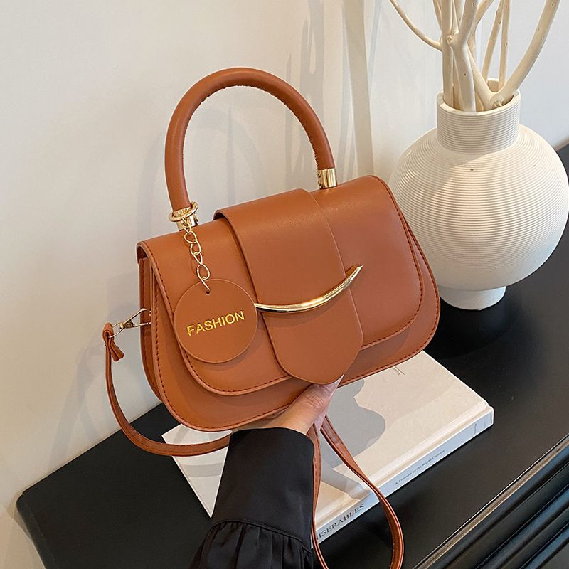 2025 Summer New Fashion Crossbody Shoulder Underarm Bag Solid Color Retro Texture Large Capacity Zip Winter Autumn Spri