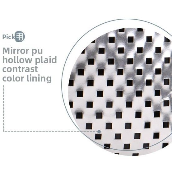 Hollow PU Cosmetics Travel Bag with Zipper