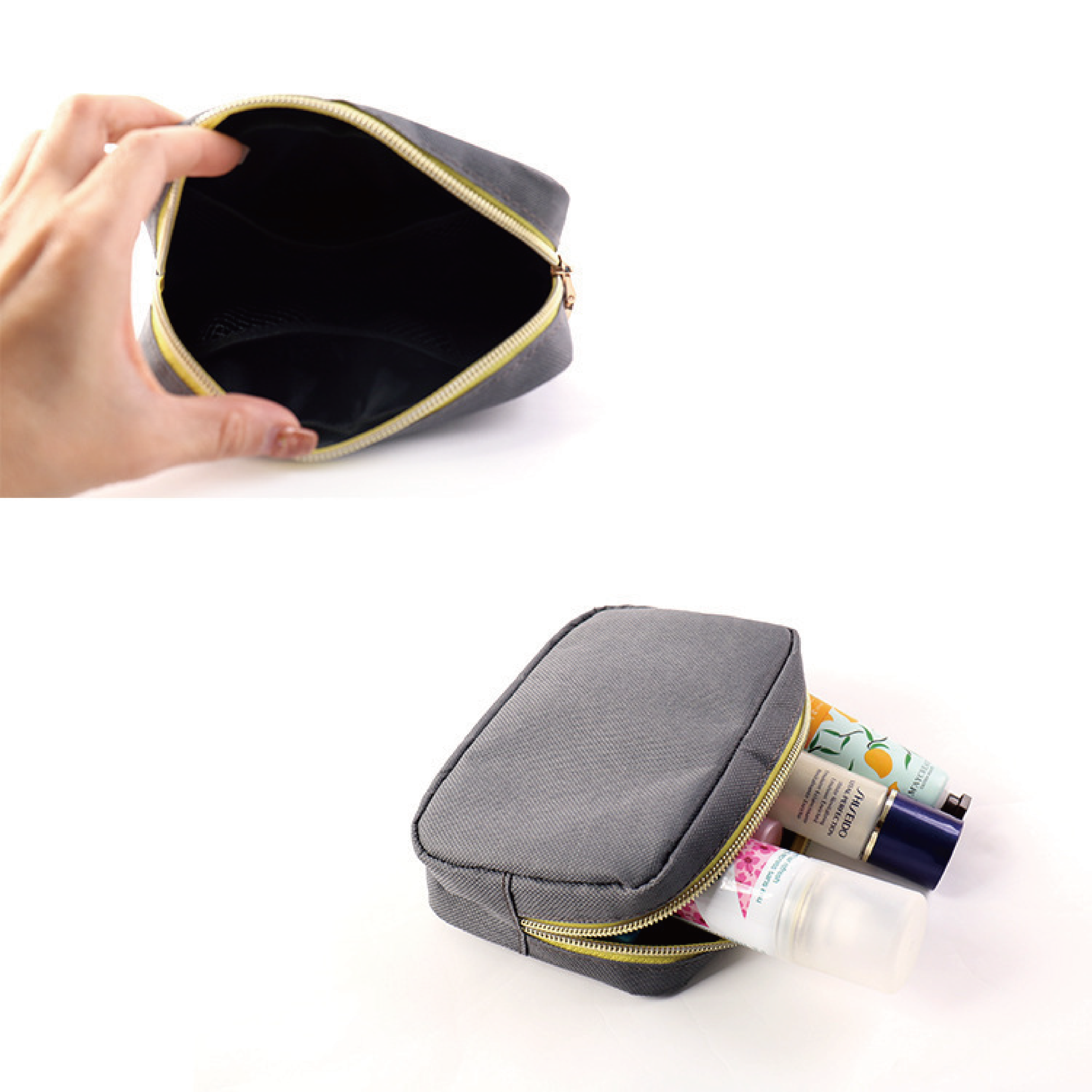 Wholesale Popular Cloth Cosmetic Bag Zipper Closure New Cute Square Travel Toiletry Storage Hand-Held Portable Waterpro