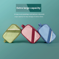 Womens Artificial Leather Makeup Bag, Portable Travel Storage Bag. Airlines Inflight Wash Bag