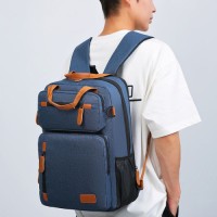Mens Casual European American Retro Fashion Travel Backpack Large Capacity Oxford Zipper Waterproof Cross-Body Laptop