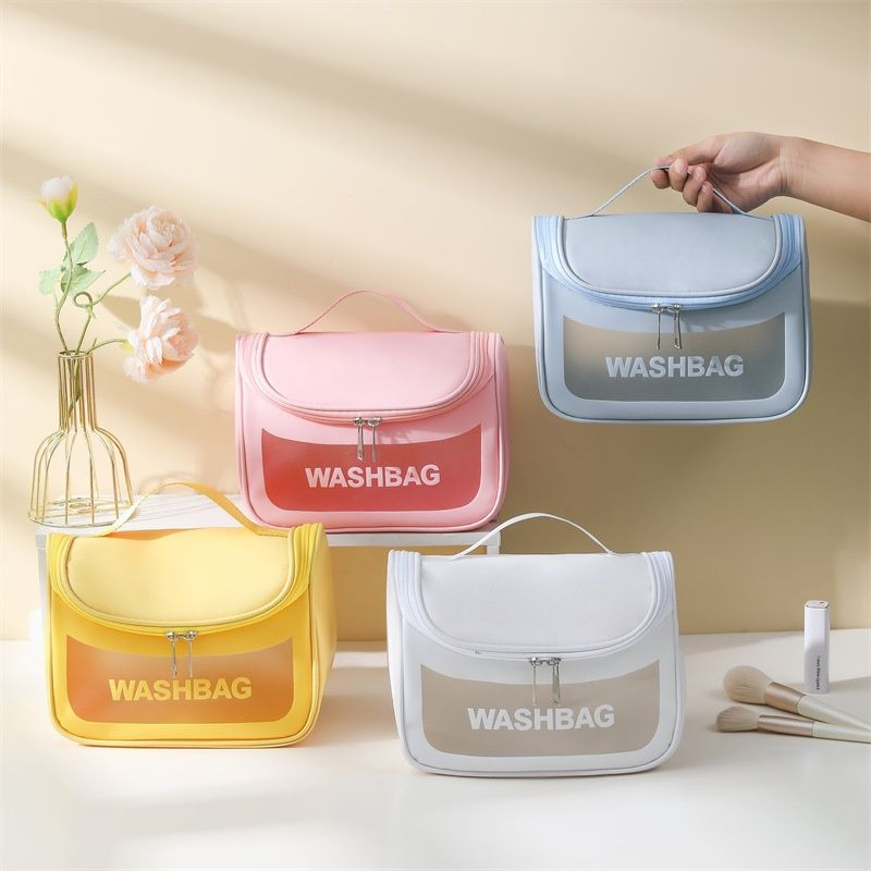 Portable Handheld Large Capacity Travel Organizer Fashionable Waterproof Zipper Cosmetic Bag Makeup Toiletries for Beac