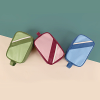 Womens Artificial Leather Makeup Bag, Portable Travel Storage Bag. Airlines Inflight Wash Bag