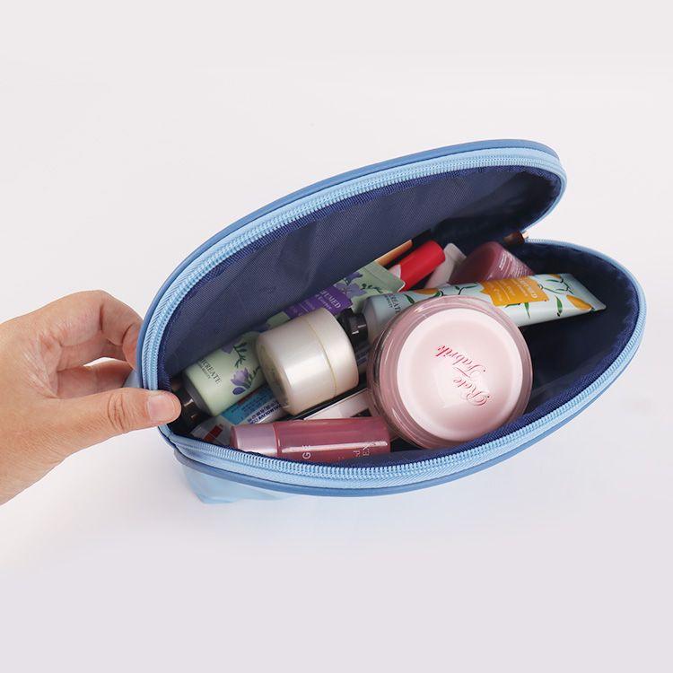 2025 High-End Waterproof PU Leather Makeup Pouch Clutch Shell New Exquisite Portable Storage Evening Cosmetic Bag Zippe