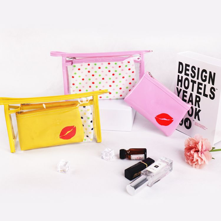 Large Capacity PVC Transparent Waterproof Cosmetic Bag Portable Multifunctional Zipper for Toiletry Shower Cosmetics Ba