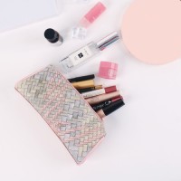 Womens Korean-Style PU Travel Storage Organizer Tote Bag with Zipper Closure New Fashionable Letter Pattern Design