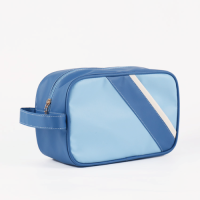 Womens Artificial Leather Makeup Bag, Portable Travel Storage Bag. Airlines Inflight Wash Bag