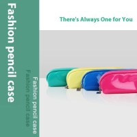 Large Capacity PU Mirror Simple Solid Color Pencil Case Elementary School Students New Stationery Box Cosmetic Bags Cas