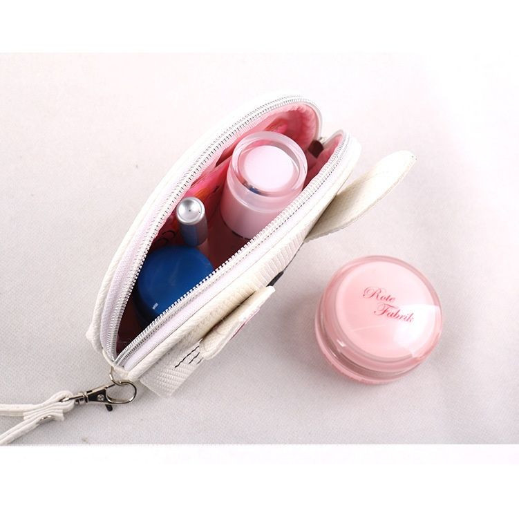 Factory Direct Supply Korean Style Large Capacity Cosmetic Bag Semi-Circular for Toiletry Zipper Hand-Held Storage T-Sh