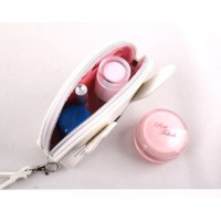 Factory Direct Supply Korean Style Large Capacity Cosmetic Bag Semi-Circular for Toiletry Zipper Hand-Held Storage T-Sh