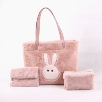 Korean Style Rabbit Fur Single Shoulder Plush Bag Backpack Womens Fashion Cosmetic Storage Bag Direct Factory Supply