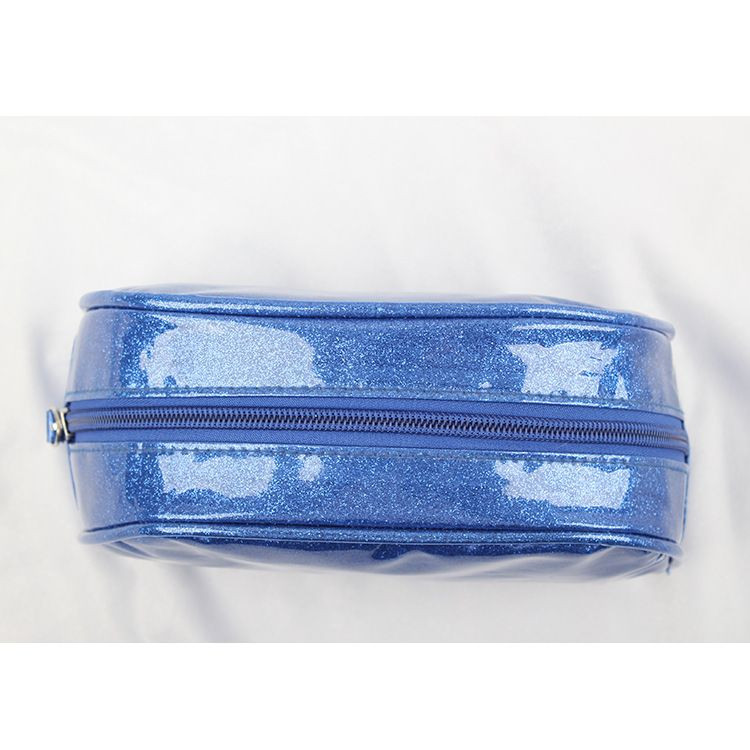 Girly Cute Literary Glitter PU Womens Bag Eco-Friendly Casual Portable Cosmetic Pencil Pouch Zipper Makeup Brush Stora