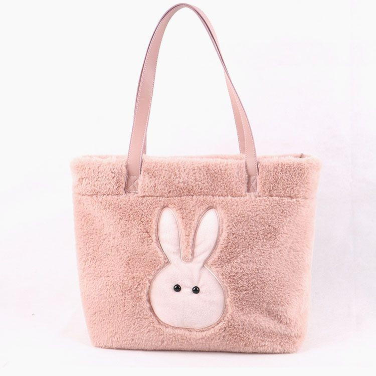 Korean Style Rabbit Fur Single Shoulder Plush Bag Backpack Womens Fashion Cosmetic Storage Bag Direct Factory Supply